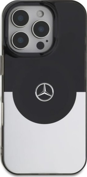 Kapak telefoni Mercedes Double Layer Case MagSafe për iPhone 16 Pro Max, 6.9\", i zi me argjend