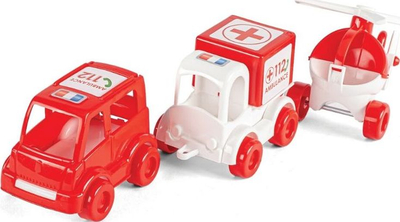 Set veturash Wader Kid Cars Ambulance 60025, lodër edukative, multingjyrëshe