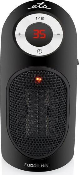 Ngrohës me ventilator ETA Fogos Mini 1623 90000, 400W, me termostat elektronik, i zi