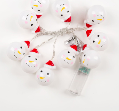 Drita dekorative bredhi Rebel Snowmen, LED 10 copa, 1.5m, me bateri, dritë e bardhë e ngrohtë