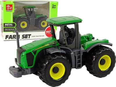 Lodër traktor bujqësor Green Tractor, plastikë, me rrota lëvizëse, jeshil