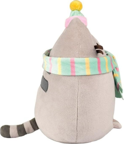 Lodër pellushi Pusheen, maskotë me shall dhe kapuç, 24 cm, gri