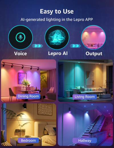 Llambë inteligjente Lepro BG1 GU10, 400lm, RGB CCT, e bardhë
