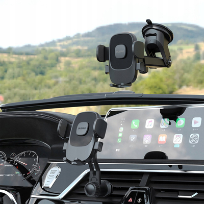 Mbajtëse telefoni për makinë Dudao F2N Plus, me kup vakumi, rrotullim 360°, e zezë