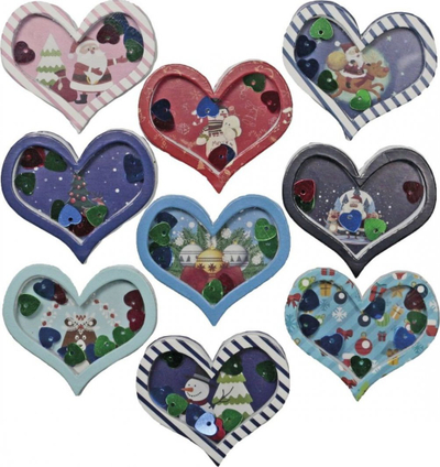 Stickerë 3D për Krishtlindje Titanum Hearts, me figura, me simite që shkëlqejnë