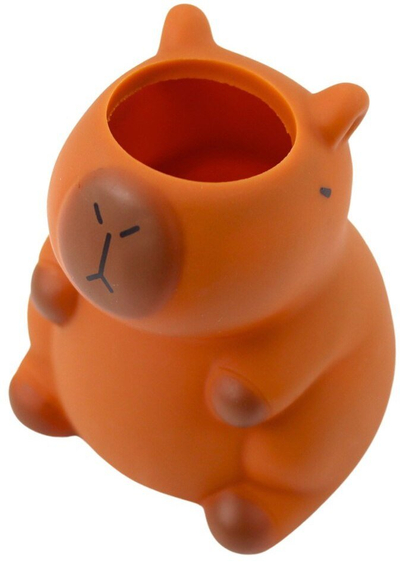 Mbajtës stilolapsash dekorativ Capybara, plastikë, 10 x 7 cm, kafe