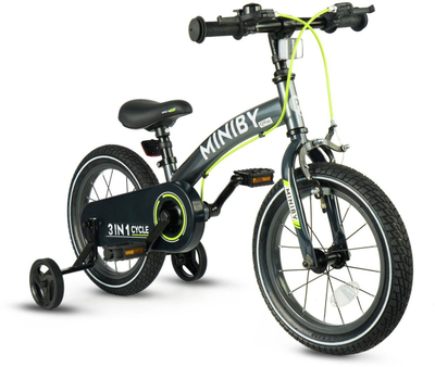 Biçikletë balancuese për fëmijë Qplay Miniby 3in1, 14", e hirtë