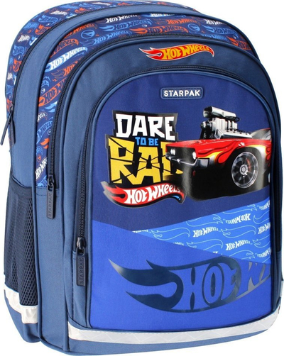 Çantë shpie Starpak Hot Wheels STK-14 PB, 2 ndarje, elemente reflektuese, shumëngjyrëshe