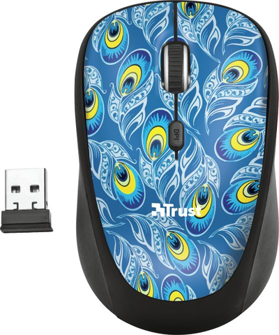 Mouse wireless Trust YVI Peacock 23388, 1600 DPI, optik, shumëngjyrësh