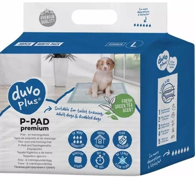 Peceta higjienike për qen Duvo+ P-Pad Premium Green Tea, 30 copë, L 45x60cm