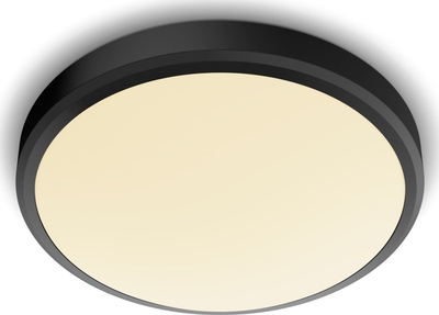 Llambë tavani Philips Doris LED, dritë e ngrohtë 2700K, 35 cm, e zezë