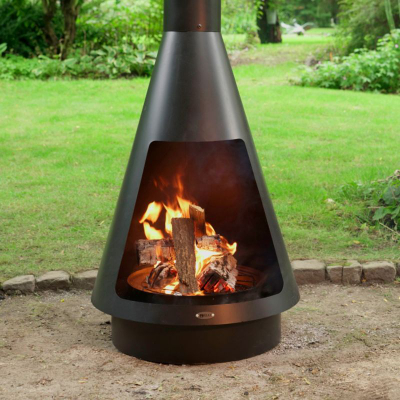 Oxhak kopshti Heat LA Luz CH.002, çelik i lyer me pluhur, me oxhak mrena, i zi