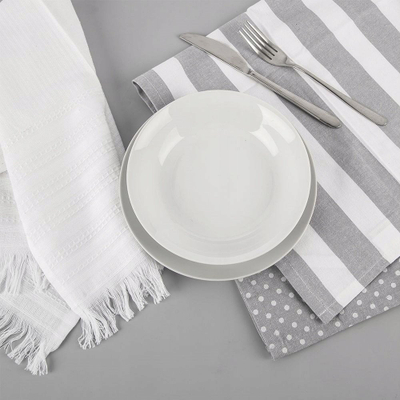 Set pecetash mikrofibre Orion, 3 copë, gri dhe të bardha