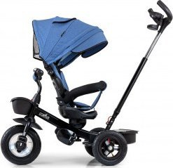 Tricikël për fëmijë Mally Milly Movi Denim, strukturë e qëndrueshme, i kaltër