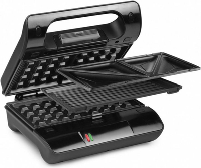 Tостер Princess Classic Multi Сандвич Грил Compact Pro, 800W, заменливи плочи, црн челик