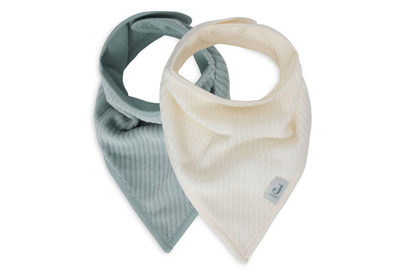 Përparëse Jollein Bandana Velvet Rib Sea Green/Ivory, 2 copë