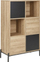 Raft librash Beliani MOINES, 135cm, MDF me këmbë metal, dru natyral edhe i zi