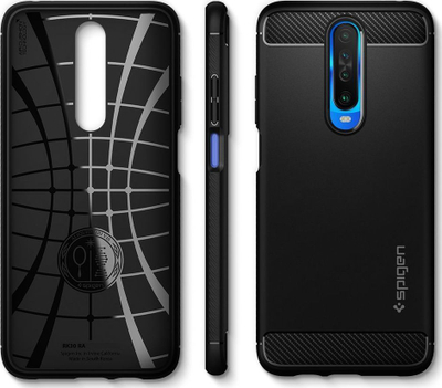 Mbulesë telefoni Spigen Rugged Armor, për Xiaomi Redmi K30, silikone, e zezë
