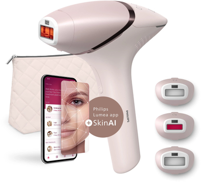 Epilator IPL Philips Lumea 9900 SkinAI BRI953/02, pa kabllo, për trup dhe fytyrë, rozë