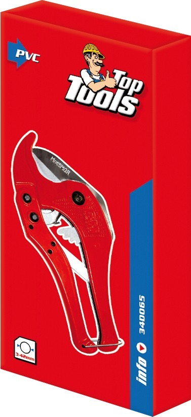 Gërshërë për tuba Top Tools 34D065, 3-42mm, të kuqe
