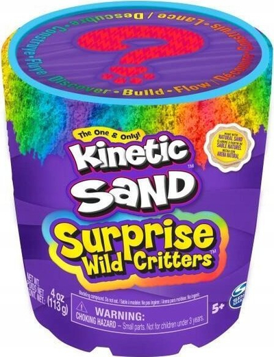 Сет за игра Kinetic Sand Surprise Wild Critters, кинетички песок, со кутија за чување, шарен