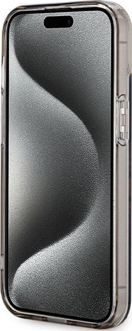 Маска за телефон Guess IML Flowers Wreath MagSafe за iPhone 15, TPU PC, транспарентна