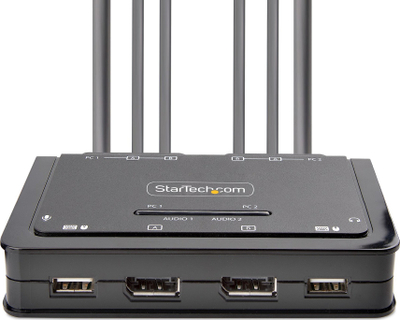 Switch KVM StarTech 2 porta, DisplayPort Dual Monitor, 4K 60Hz, kompakt