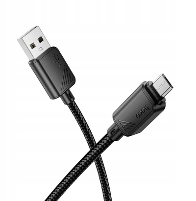 Kabllo USB në Micro USB Hoco X113, 2.4A, 1 m, e zezë
