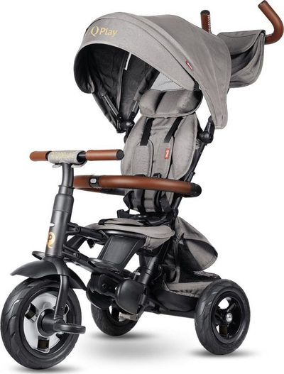 Tricikël për kalamaj QPLAY Rito Deluxe, 6 në 1, 10‑72 muajsh, gri