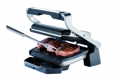 Grill elektrik Tefal OptiGrill+ GC712D, sipërfaqe jo ngjitëse, inox, gri