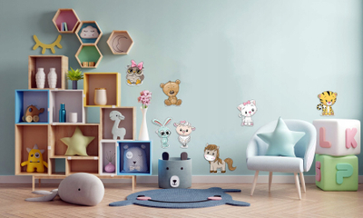 Dekor muri MARKO Little Animals Lepurushi, për kalamaj, shumëngjyrësh