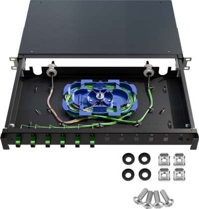Panel optik Stalflex TFSP-19-1U-12S-SC-B, 12 porta SC LC, 1U, gri