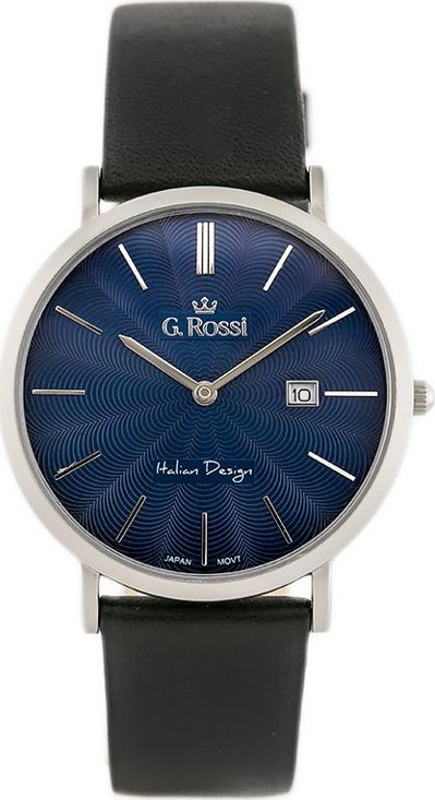 Orë dore G. Rossi 10853A Slim, mekanizëm kuarc, rrip lëkure, blu navy
