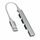 USB hub Inca IUSB-4TUX, 4 porta USB A, USB 2.0 dhe 3.0, ngjyrë argjendtë