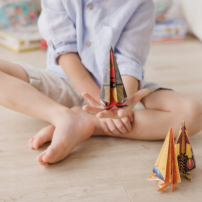 Set origami Ludattica Easy Origami Rockets, 18 raketa letre, 6+