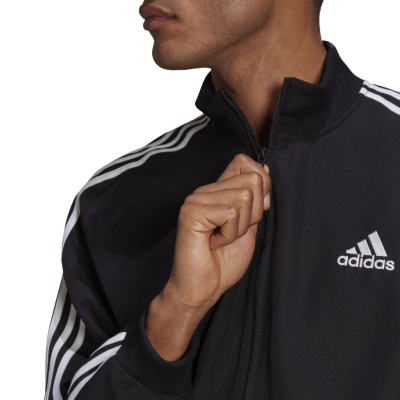 Trening Adidas M 3S WV TT TS për burra, poliester, i zi