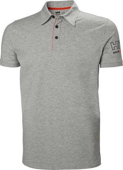 Bluzë polo Helly Hansen Workwear Kensington, pambuk, për burra, gri