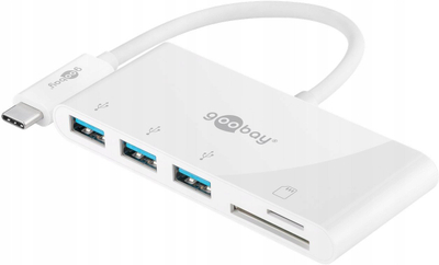 Adapter shumëfishtë Goobay USB C Card Reader, kabllo USB, gri
