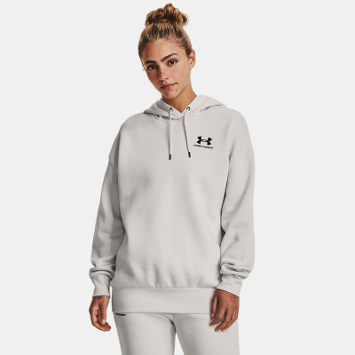 Bluzë me kapuç Under Armour Essential Fleece për femra, madhësia S, e bardhë