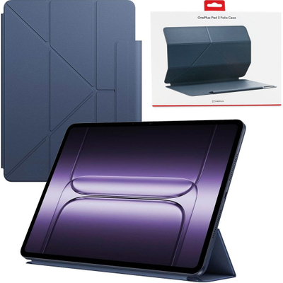 Këllëf për tablet OnePlus Pad 3 Folio, magnetik, auto wake sleep, blu e errët
