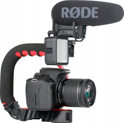 Stabilizator dore për kamerë Ulanzi U-Grip Pro, formë U, montim 1/4", i zi me të kuqe
