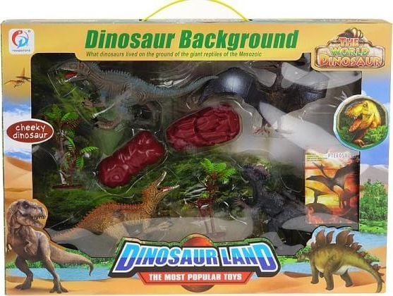 Set lodrash dinosaurë, 4 copë, me pemë gurë dhe stikera, shumëngjyrësh
