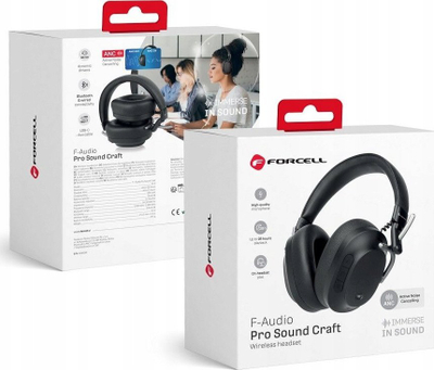 Kufje wireless Forcell F-Audio Wireless Overhead Anc Pro Sound Craft, me ANC, të zeza