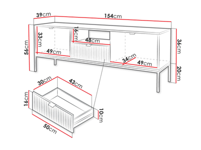 Komodë për TV Mijano Gold MRTV154 (154 x 56 x 39)