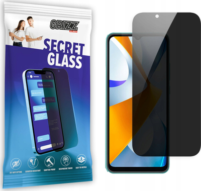 Xham privatësie Grizz SecretGlass për Xiaomi Poco C40, mbrojtës ekrani, i zi