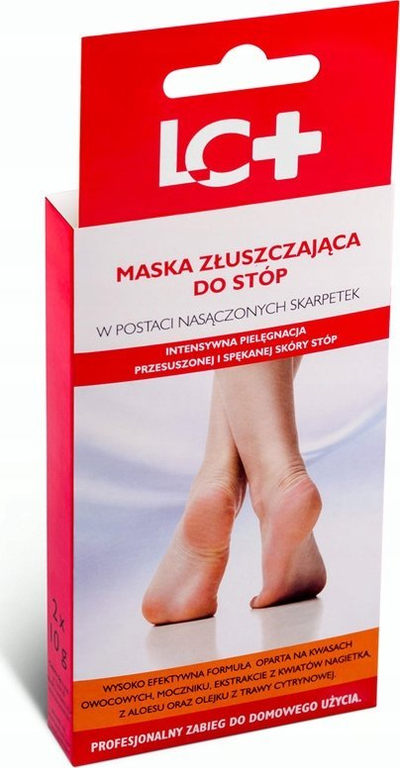 Çorape eksfoliuese LC Plus, 1 palë, me aloe vera, të bardha
