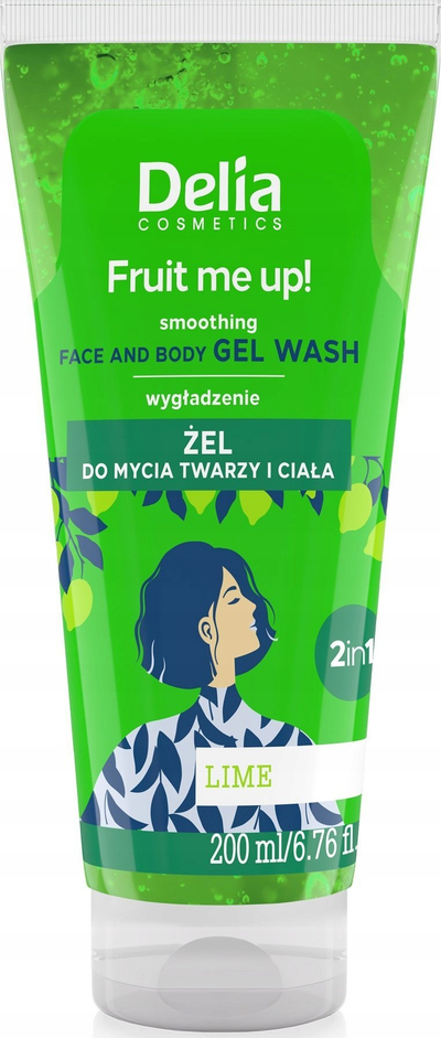Xhel pastrues fytyre edhe trupi Delia Cosmetics Fruit Me Up Lime, 2 në 1, 200 ml