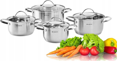 Set tenxheresh Ambition Remi 68741, 8 copë, çelik inox, argjendtë