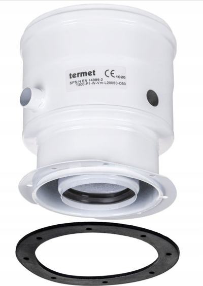 Adapter koncentrik Termet T9 000 00 52 00, 80/125 mm, me dalje kondensate, i bardhë