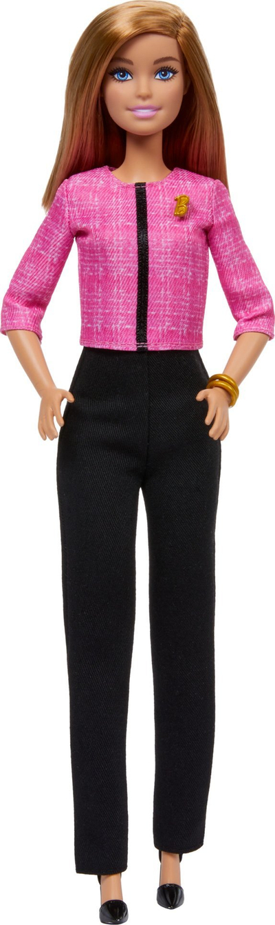 Kukull Barbie Future Leader, flokë bjonde, me aksesore, rozë e zezë